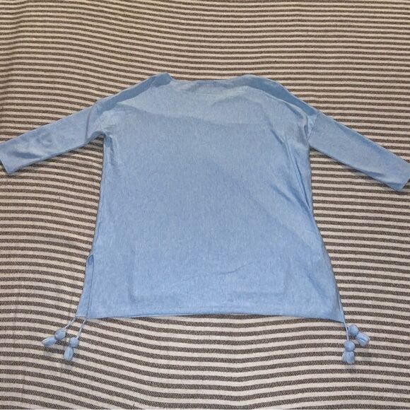 Lilly Pulitzer Colene Sweater Heathered Blue
Women XS Tassels Oversized Boxy - Picture 2 of 6